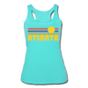 Atlanta, Georgia Tank Top - Retro Sun Women’s Atlanta Tri-Blend Racerback Tank - turquoise
