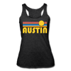 Austin, Texas Tank Top - Retro Sun Women’s Austin Tri-Blend Racerback Tank - heather black