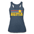 Austin, Texas Tank Top - Retro Sun Women’s Austin Tri-Blend Racerback Tank - heather navy