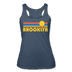 Brooklyn, New York Tank Top - Retro Sun Women’s Brooklyn Tri-Blend Racerback Tank - heather navy