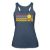 Florida Keys, Florida Tank Top - Retro Sun Women’s Florida Keys Tri-Blend Racerback Tank - heather navy