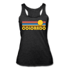 Colorado Tank Top - Retro Sun Women’s Colorado Tri-Blend Racerback Tank - heather black