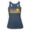 Colorado Tank Top - Retro Sun Women’s Colorado Tri-Blend Racerback Tank - heather navy
