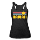 Hawaii Tank Top - Retro Sun Women’s Hawaii Tri-Blend Racerback Tank - heather black
