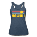 Hawaii Tank Top - Retro Sun Women’s Hawaii Tri-Blend Racerback Tank - heather navy