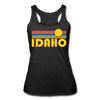 Idaho Tank Top - Retro Sun Women’s Idaho Tri-Blend Racerback Tank - heather black