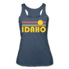 Idaho Tank Top - Retro Sun Women’s Idaho Tri-Blend Racerback Tank - heather navy