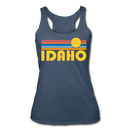 Idaho Tank Top - Retro Sun Women’s Idaho Tri-Blend Racerback Tank - heather navy