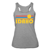 Idaho Tank Top - Retro Sun Women’s Idaho Tri-Blend Racerback Tank - heather grey