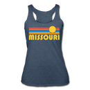 Missouri Tank Top - Retro Sun Women’s Missouri Tri-Blend Racerback Tank - heather navy