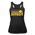 Detroit, Michigan Tank Top - Retro Sun Women’s Detroit Tri-Blend Racerback Tank - heather black
