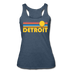 Detroit, Michigan Tank Top - Retro Sun Women’s Detroit Tri-Blend Racerback Tank - heather navy