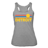 Detroit, Michigan Tank Top - Retro Sun Women’s Detroit Tri-Blend Racerback Tank - heather grey