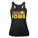 Iowa Tank Top - Retro Sun Women’s Iowa Tri-Blend Racerback Tank - heather black