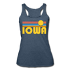 Iowa Tank Top - Retro Sun Women’s Iowa Tri-Blend Racerback Tank - heather navy