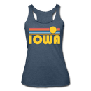 Iowa Tank Top - Retro Sun Women’s Iowa Tri-Blend Racerback Tank - heather navy