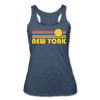 New York, New York Tank Top - Retro Sun Women’s New York Tri-Blend Racerback Tank - heather navy
