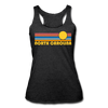 North Carolina Tank Top - Retro Sun Women’s North Carolina Tri-Blend Racerback Tank - heather black