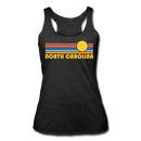 North Carolina Tank Top - Retro Sun Women’s North Carolina Tri-Blend Racerback Tank - heather black