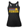 Florida Tank Top - Retro Sun Women’s Florida Tri-Blend Racerback Tank - heather black