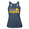 Florida Tank Top - Retro Sun Women’s Florida Tri-Blend Racerback Tank - heather navy