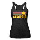 Georgia Tank Top - Retro Sun Women’s Georgia Tri-Blend Racerback Tank - heather black