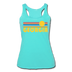 Georgia Tank Top - Retro Sun Women’s Georgia Tri-Blend Racerback Tank - turquoise