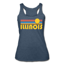 Illinois Tank Top - Retro Sun Women’s Illinois Tri-Blend Racerback Tank - heather navy