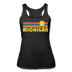 Michigan Tank Top - Retro Sun Women’s Michigan Tri-Blend Racerback Tank - heather black