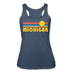 Michigan Tank Top - Retro Sun Women’s Michigan Tri-Blend Racerback Tank - heather navy