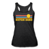 Hilton Head, South Carolina Tank Top - Retro Sun Women’s Hilton Head Tri-Blend Racerback Tank - heather black