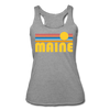 Maine Tank Top - Retro Sun Women’s Maine Tri-Blend Racerback Tank - heather grey