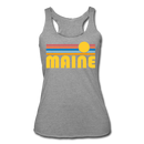 Maine Tank Top - Retro Sun Women’s Maine Tri-Blend Racerback Tank - heather grey