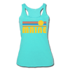 Maine Tank Top - Retro Sun Women’s Maine Tri-Blend Racerback Tank - turquoise