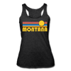 Montana Tank Top - Retro Sun Women’s Montana Tri-Blend Racerback Tank - heather black