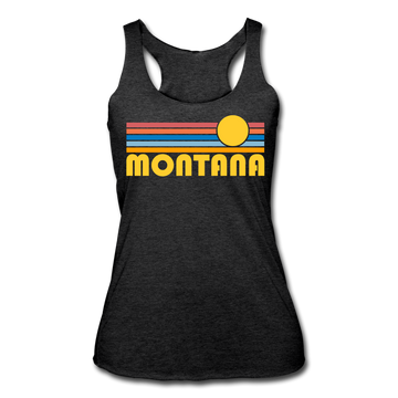 Montana Tank Top - Retro Sun Women’s Montana Tri-Blend Racerback Tank - heather black
