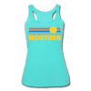 Montana Tank Top - Retro Sun Women’s Montana Tri-Blend Racerback Tank - turquoise