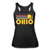 Ohio Tank Top - Retro Sun Women’s Ohio Tri-Blend Racerback Tank - heather black