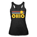 Ohio Tank Top - Retro Sun Women’s Ohio Tri-Blend Racerback Tank - heather black
