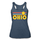 Ohio Tank Top - Retro Sun Women’s Ohio Tri-Blend Racerback Tank - heather navy
