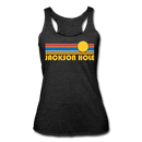 Jackson Hole, Wyoming Tank Top - Retro Sun Women’s Jackson Hole Tri-Blend Racerback Tank - heather black