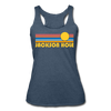 Jackson Hole, Wyoming Tank Top - Retro Sun Women’s Jackson Hole Tri-Blend Racerback Tank - heather navy