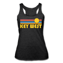 Key West, Florida Tank Top - Retro Sun Women’s Key West Tri-Blend Racerback Tank - heather black