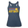 Key West, Florida Tank Top - Retro Sun Women’s Key West Tri-Blend Racerback Tank - heather navy