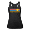 Lake of the Ozarks, Missouri Tank Top - Retro Sun Women’s Lake of the Ozarks Tri-Blend Racerback Tank - heather black