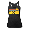 Moab, Utah Tank Top - Retro Sun Women’s Moab Tri-Blend Racerback Tank - heather black