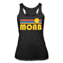 Moab, Utah Tank Top - Retro Sun Women’s Moab Tri-Blend Racerback Tank - heather black