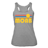 Moab, Utah Tank Top - Retro Sun Women’s Moab Tri-Blend Racerback Tank - heather grey