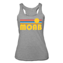 Moab, Utah Tank Top - Retro Sun Women’s Moab Tri-Blend Racerback Tank - heather grey