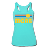 Moab, Utah Tank Top - Retro Sun Women’s Moab Tri-Blend Racerback Tank - turquoise